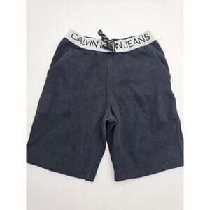 Calvin Klein Boy's Size XS 5/6 Black Shorts with White Name Waist Band